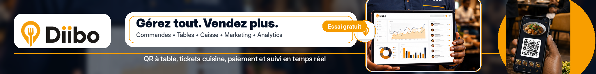 Diibo, gérez tout, vendez plus. Essai gratuit.